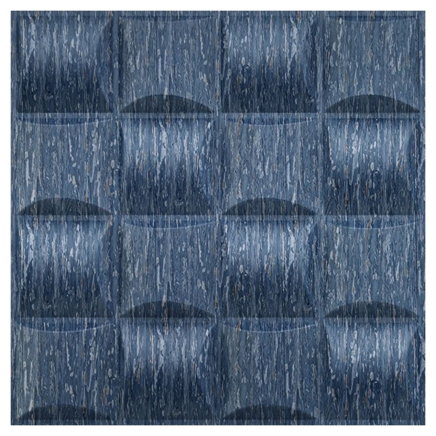 Electric Blue Back Block Design 3D Wall Panel View
