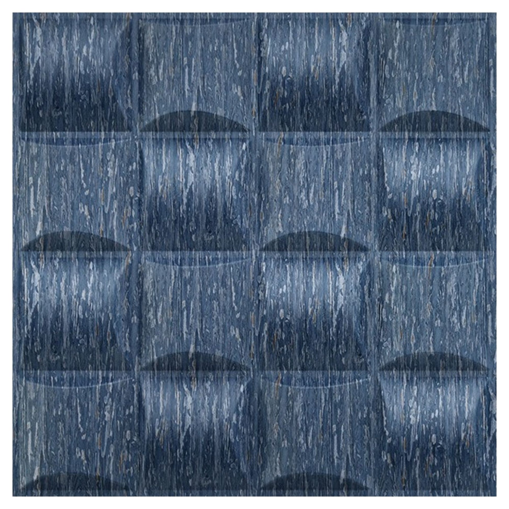 Electric Blue Back Block Design 3D Wall Panel View