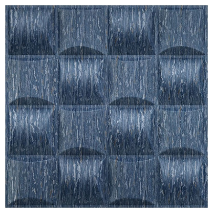 Electric Blue Back Block Design 3D Wall Panel View