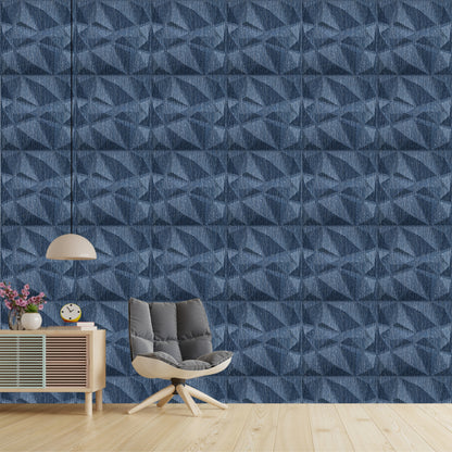 Electric Blue 3D Wall Panels Stone Design