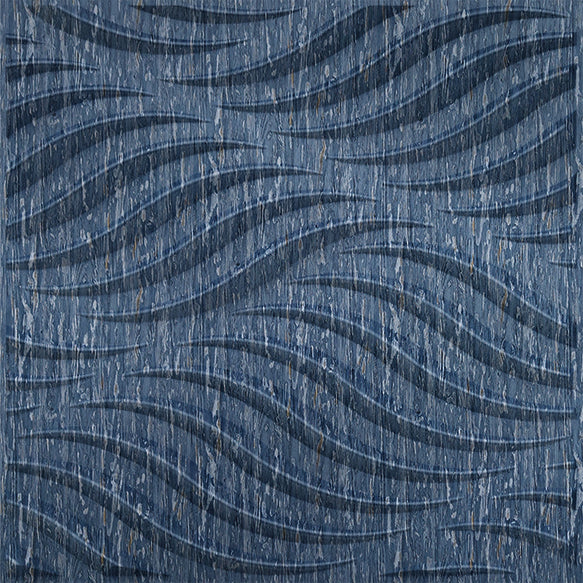 Electric Blue 3D Wall Panels Swirl Design front