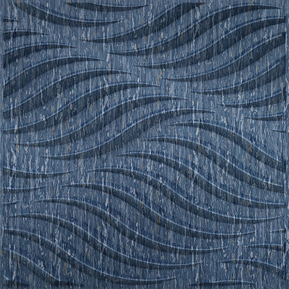 Electric Blue 3D Wall Panels Swirl Design front