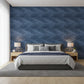 Electric Blue 3D Wall Panels Swirl Design front