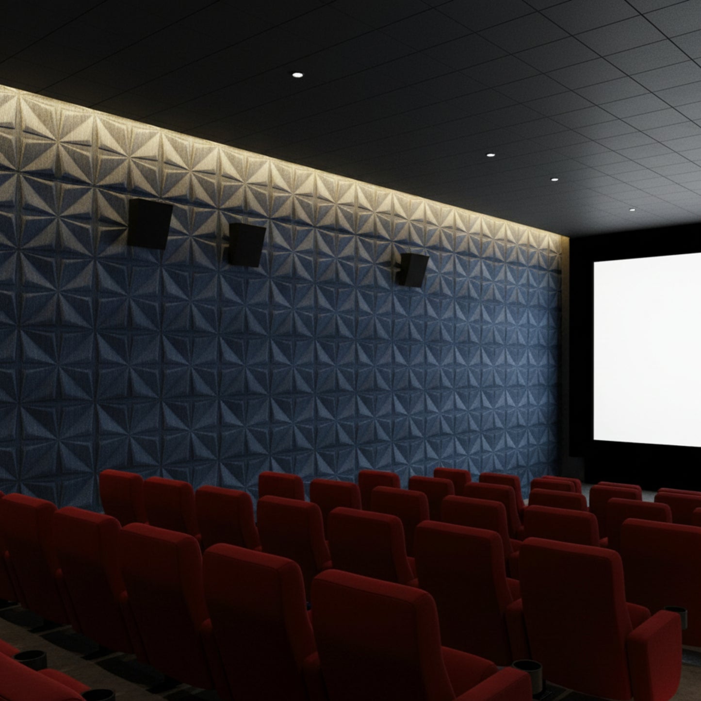 Electric Blue Bloom Design 3D Wall Panel View-1