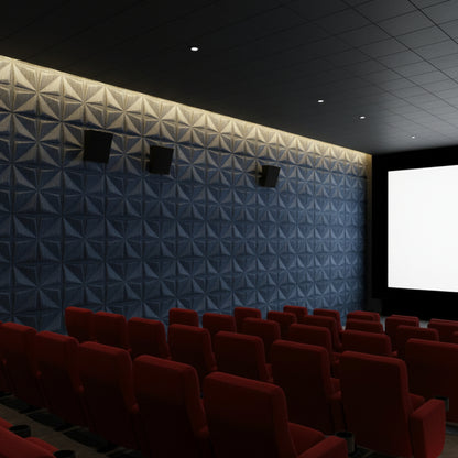 Electric Blue Bloom Design 3D Wall Panel View-1