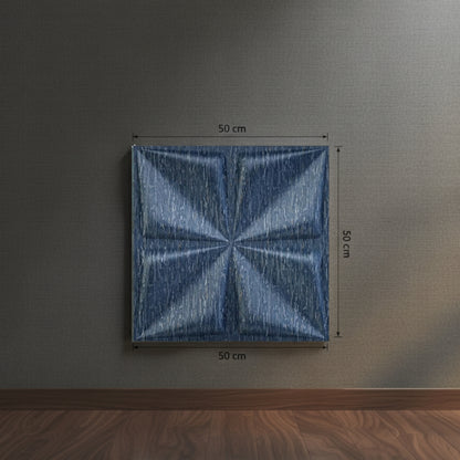 Electric Blue Bloom Design 3D Wall Panel View-3