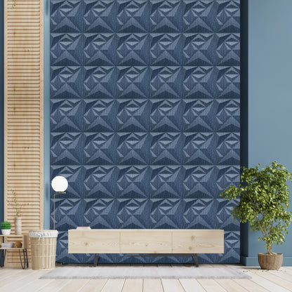 Electric Blue Diamond Design 3D Wall Panel-2