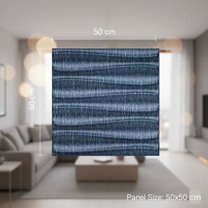 Electric Blue 3D Wall Panels Dune Design