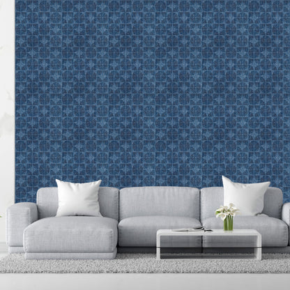 Electric Blue Self Adhesive Panels Quarter Circle Design
