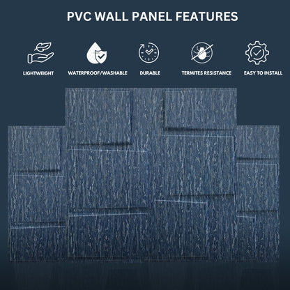 Electric Blue Stream Design 3D Wall Panel-3