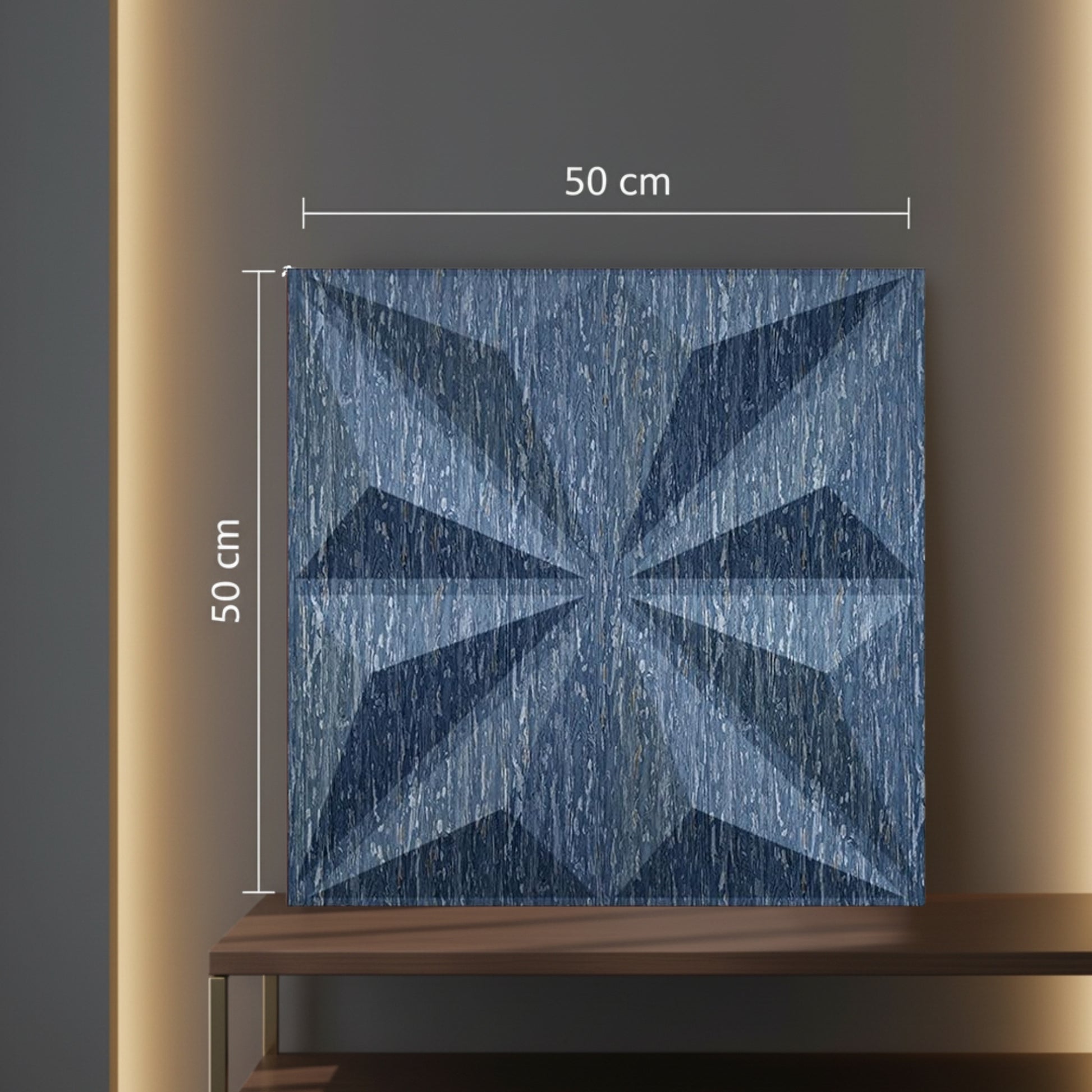 Electric Blue Crystal Design 3D Wall Panel View-4