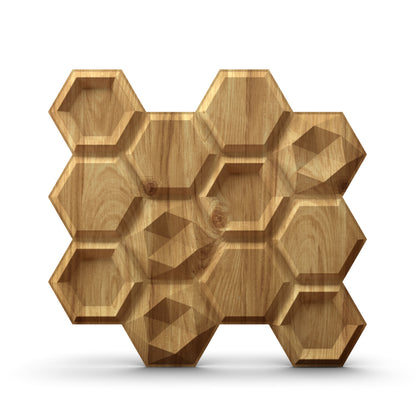 Beech Wood 3D Wall Panels Hexagon Design-5001