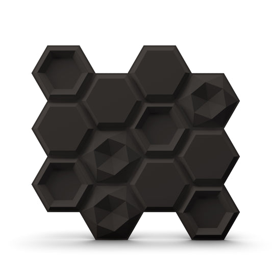 Black 3D Wall Panels Hexagon Design-5001