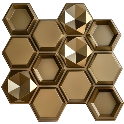 Champagne Gold Hexagon Design 3D Wall Panels