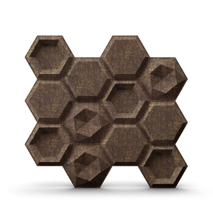 Hagnum Brown 3D Wall Panels Hexagon Design-5001