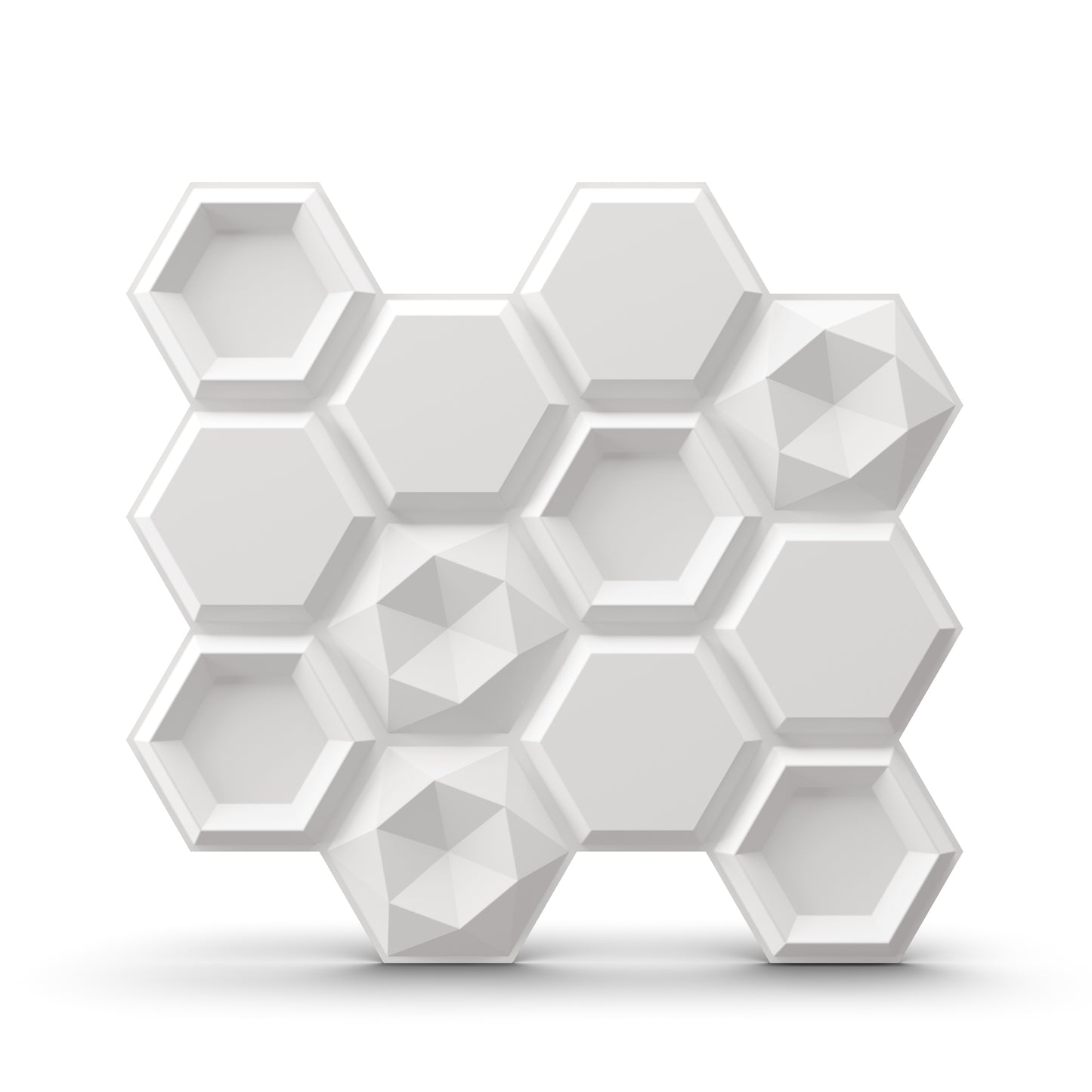 Matt White 3D Wall Panels Hexagon Design-5001