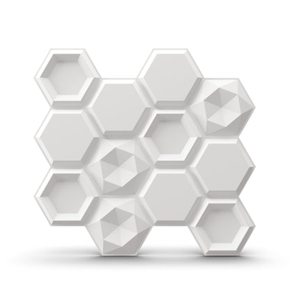 Matt White 3D Wall Panels Hexagon Design-5001