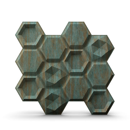 Rustic Wood 3D Wall Panels Hexagon Design-5001