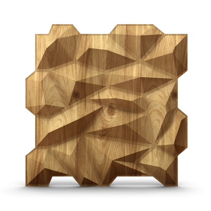 Beech Wood Diamond Design 3D Wall Panel View-1
