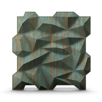 Rustic Wood Diamond Design 3D Wall Panel View