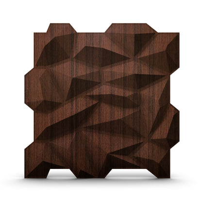 Walnut Wood Diamond Design 3D Wall Panel View-1