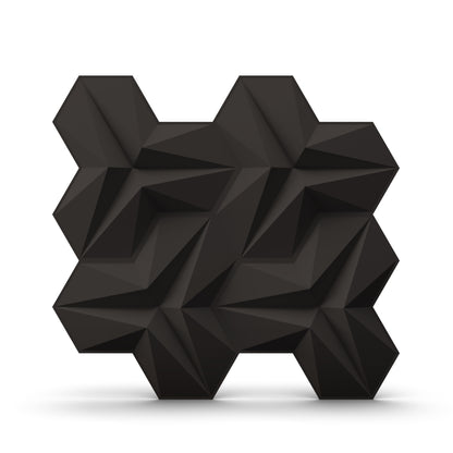 Black 3D Wall Panels Hexagon Design