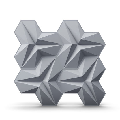 Gray 3D Wall Panels Hexagon Design