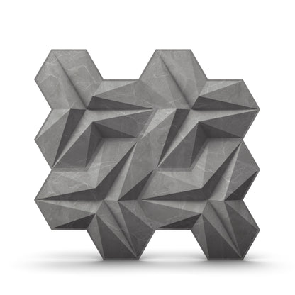 Gray Marble 3D Wall Panels Hexagon Design