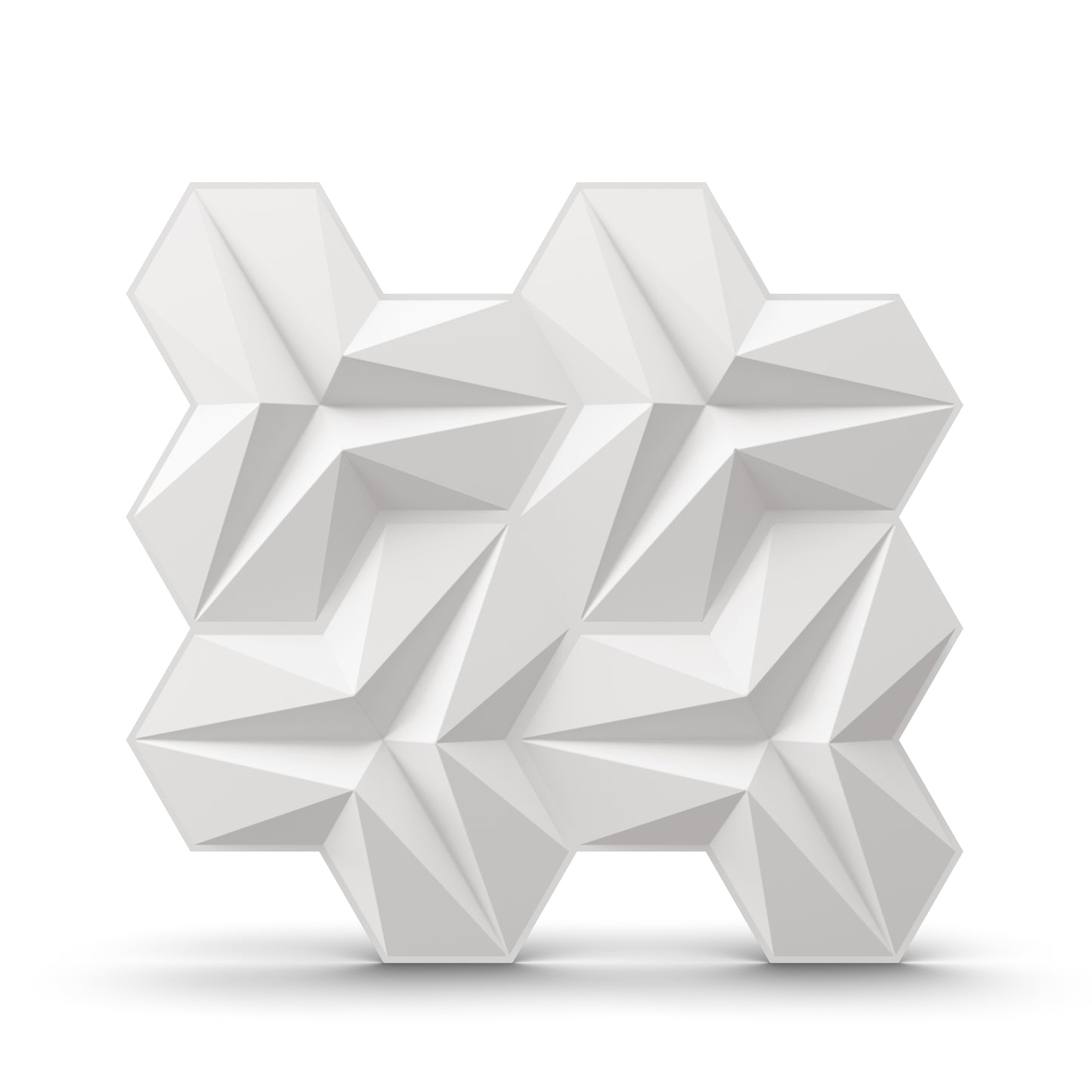 Matt White 3D Wall Panels Hexagon Design