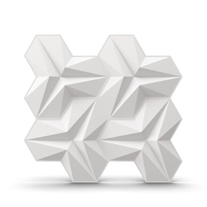 Matt White 3D Wall Panels Hexagon Design