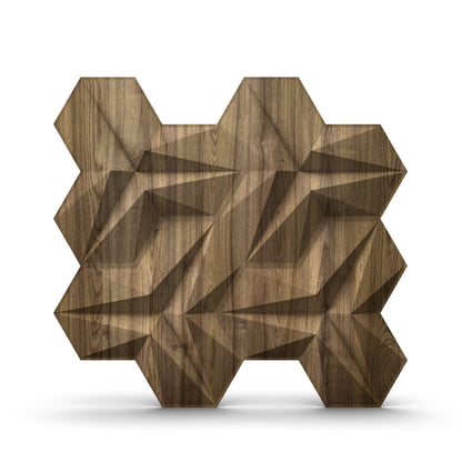 Oak Wood 3D Wall Panels Hexagon Design