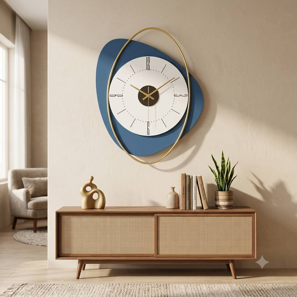 Relife Metal Wall Clock Antique Decorative Size- 51X41 cm | Curve triangle