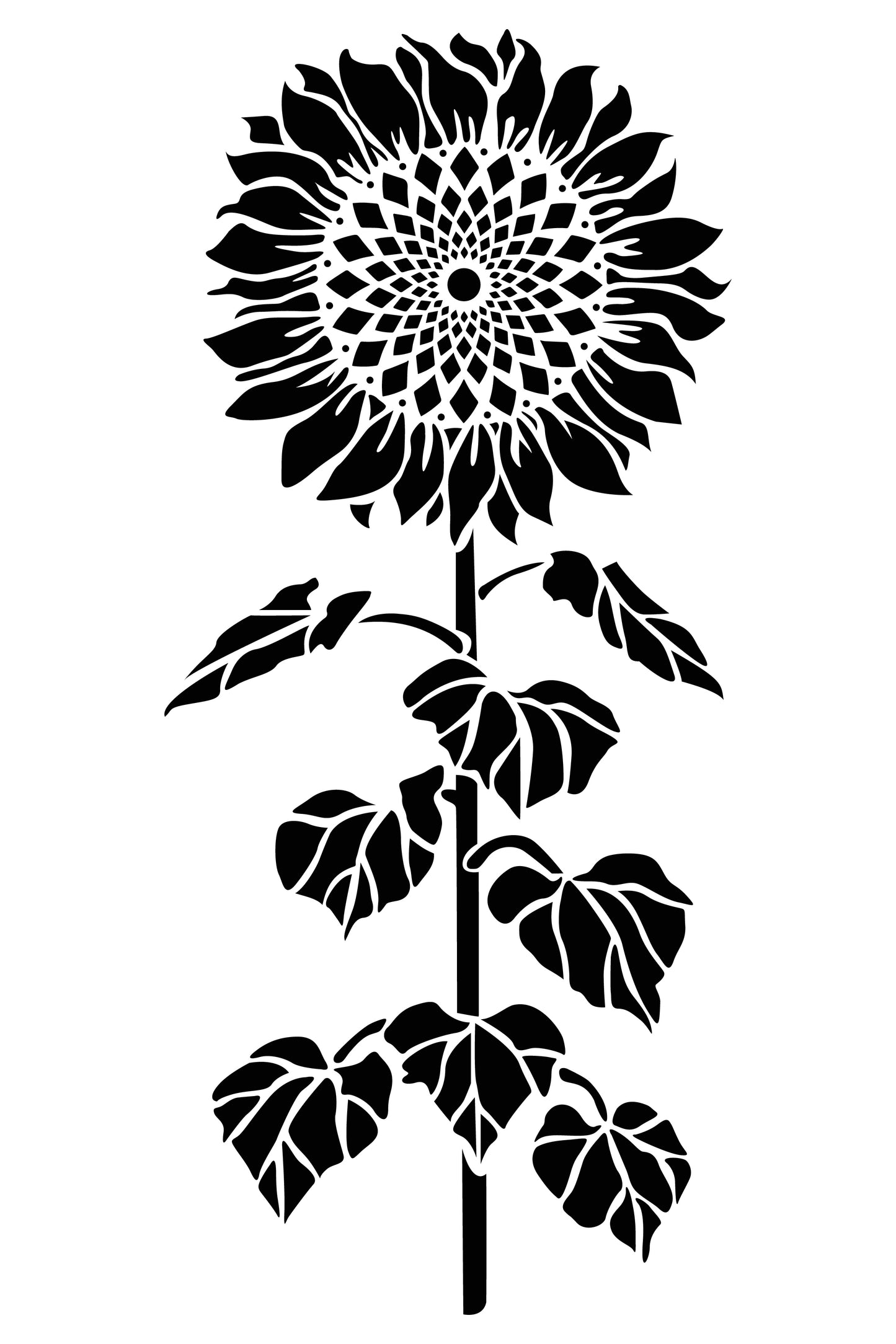 Grand Sunflower Design Stencil for Wall Painting (KDMD1468)