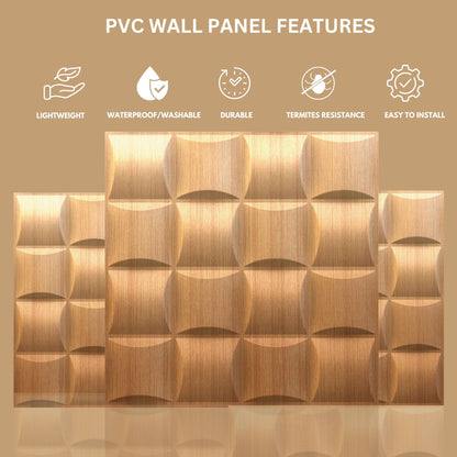 Gold Block Design 3D Wall Panel View-2