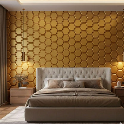 Gold 3D Wall Panels Hexagon Design-TD038-1