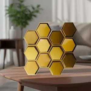 Gold 3D Wall Panels Hexagon Design-TD038
