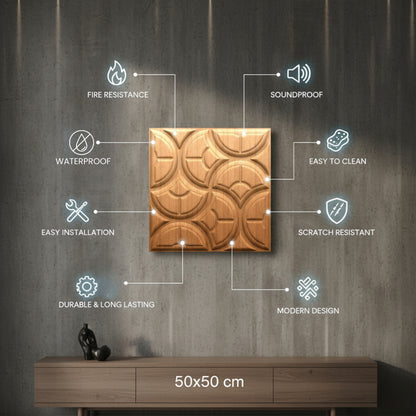 Gold 3D Wall Panels Luna Design