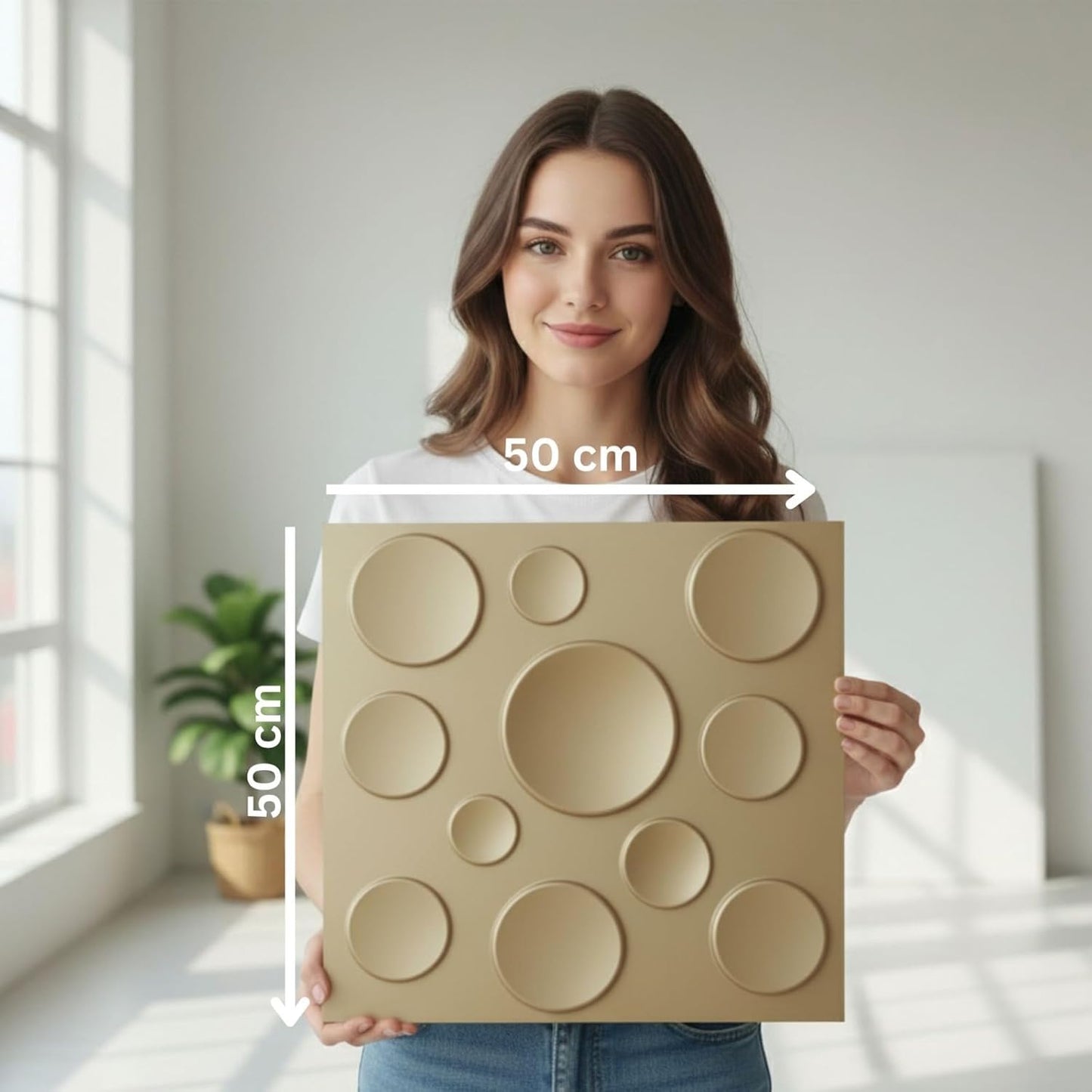 3D Wall Panels - Moon Design 50X50 cm