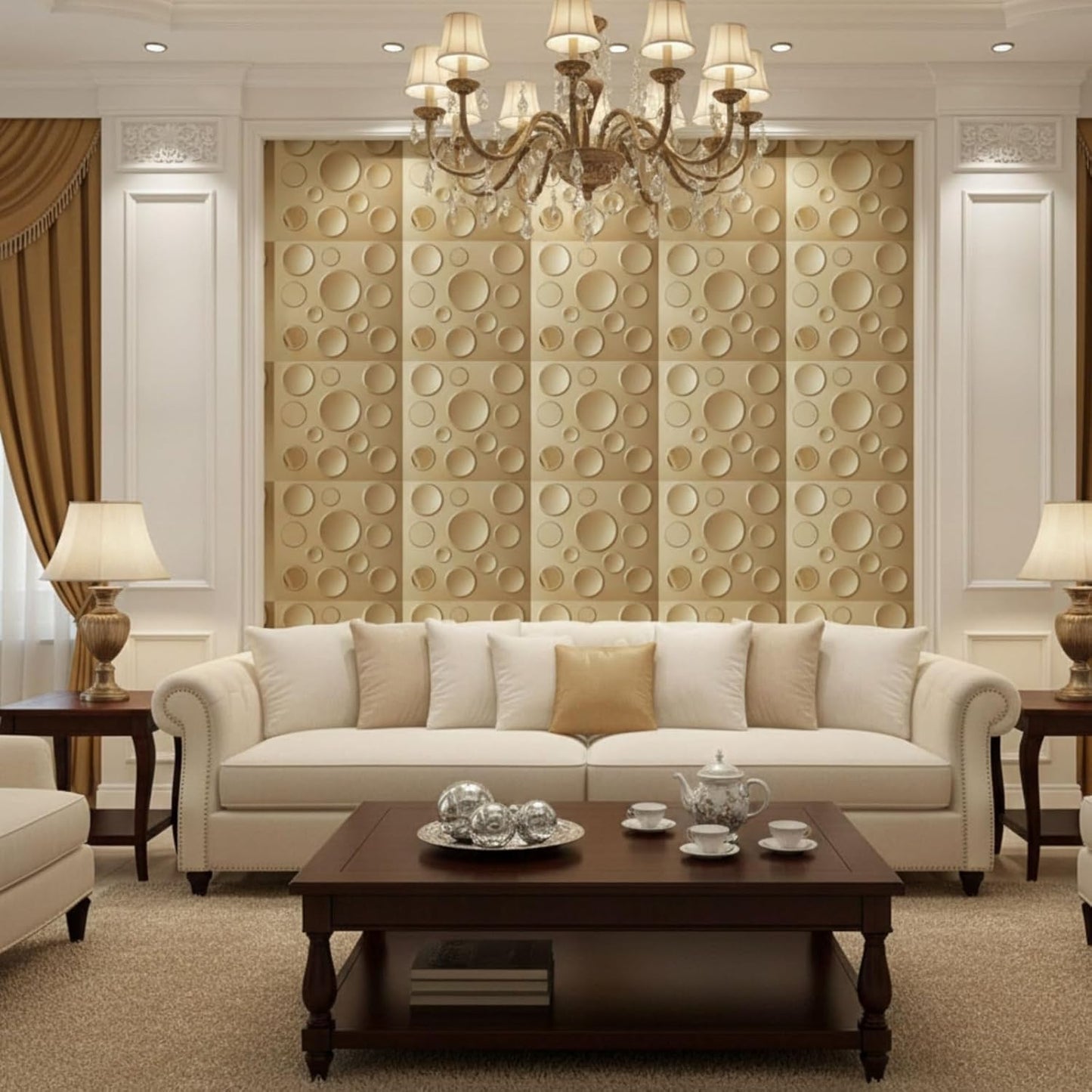 3D Wall Panels - Moon Design 50X50 cm