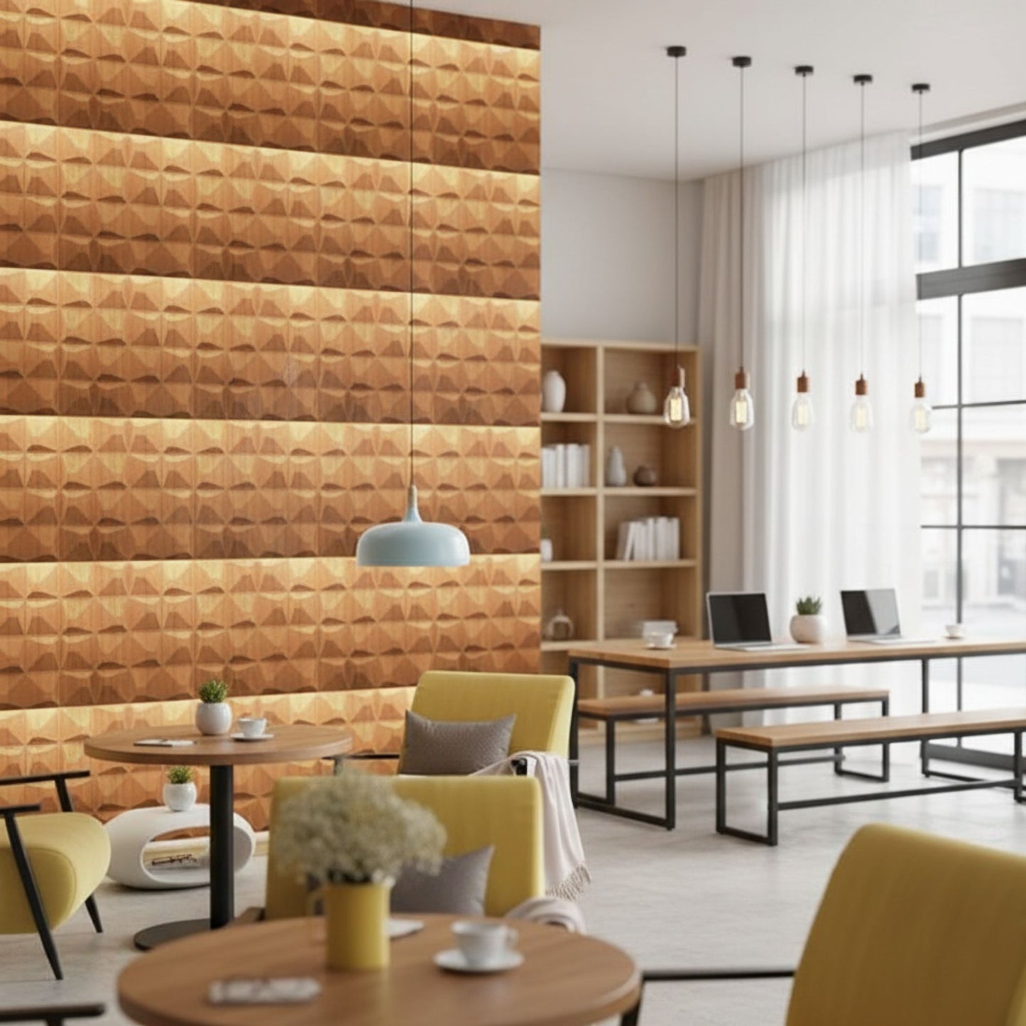 Gold 3D Wall Panels Pixel Design