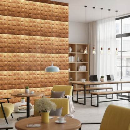Gold 3D Wall Panels Pixel Design