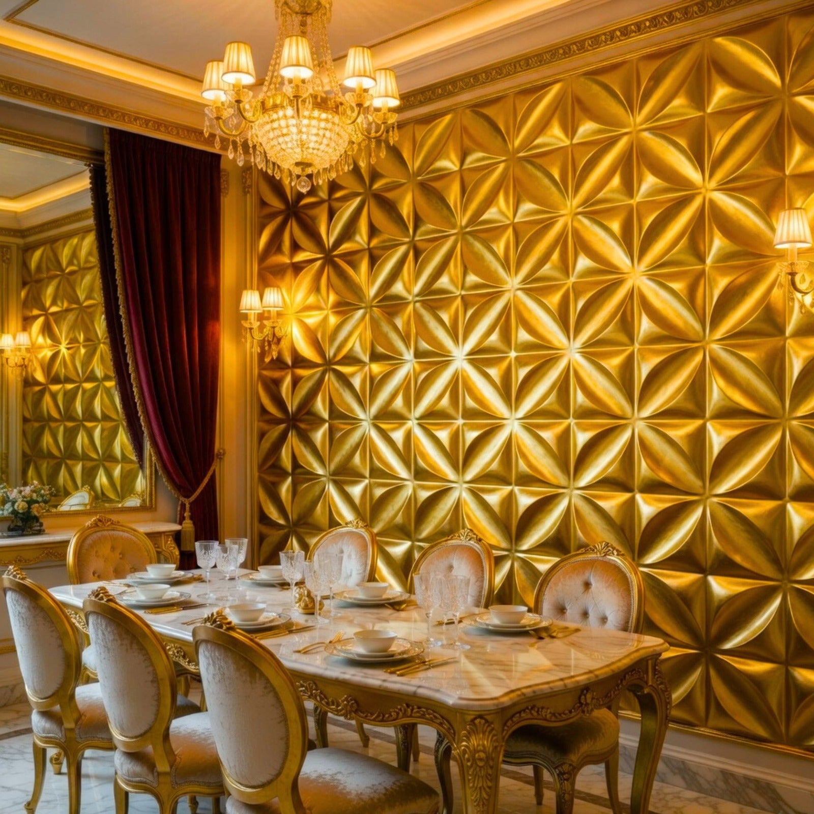 Gold 3D Wall Panels Butterfly Design