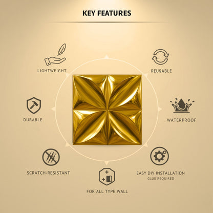 Gold 3D Wall Panels Butterfly Design