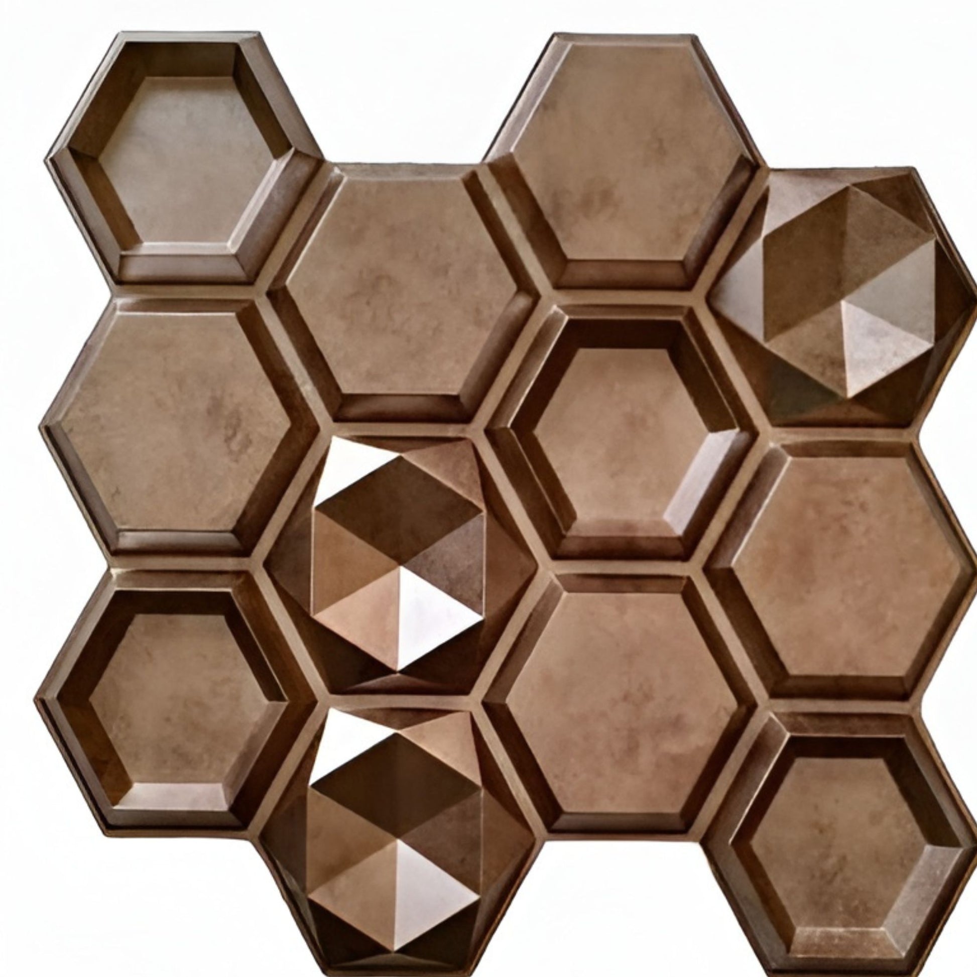 Gold Copper 3D Wall Panels Hexagon Design-5001