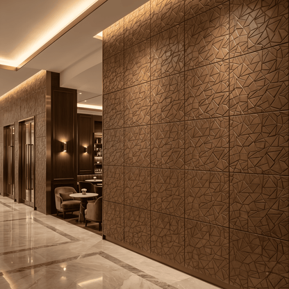 Gold Copper Geometric Design 3D Wall Panel-1