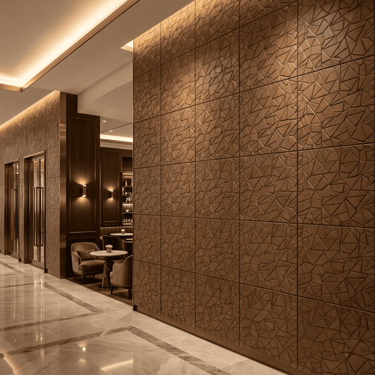 Gold Copper Geometric Design 3D Wall Panel-1