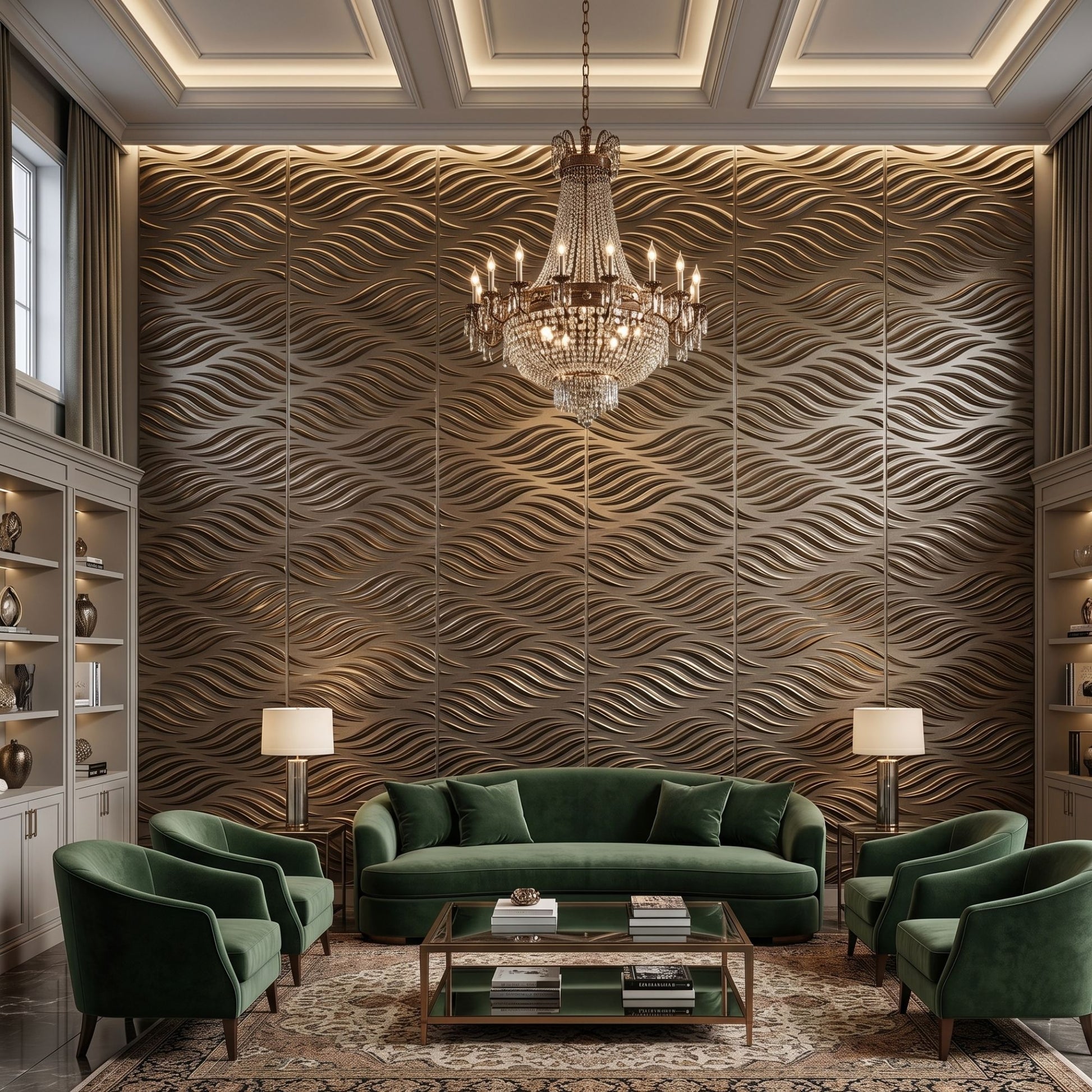 Gold Copper Self Adhesive 3D Panels Geometric 3D Design