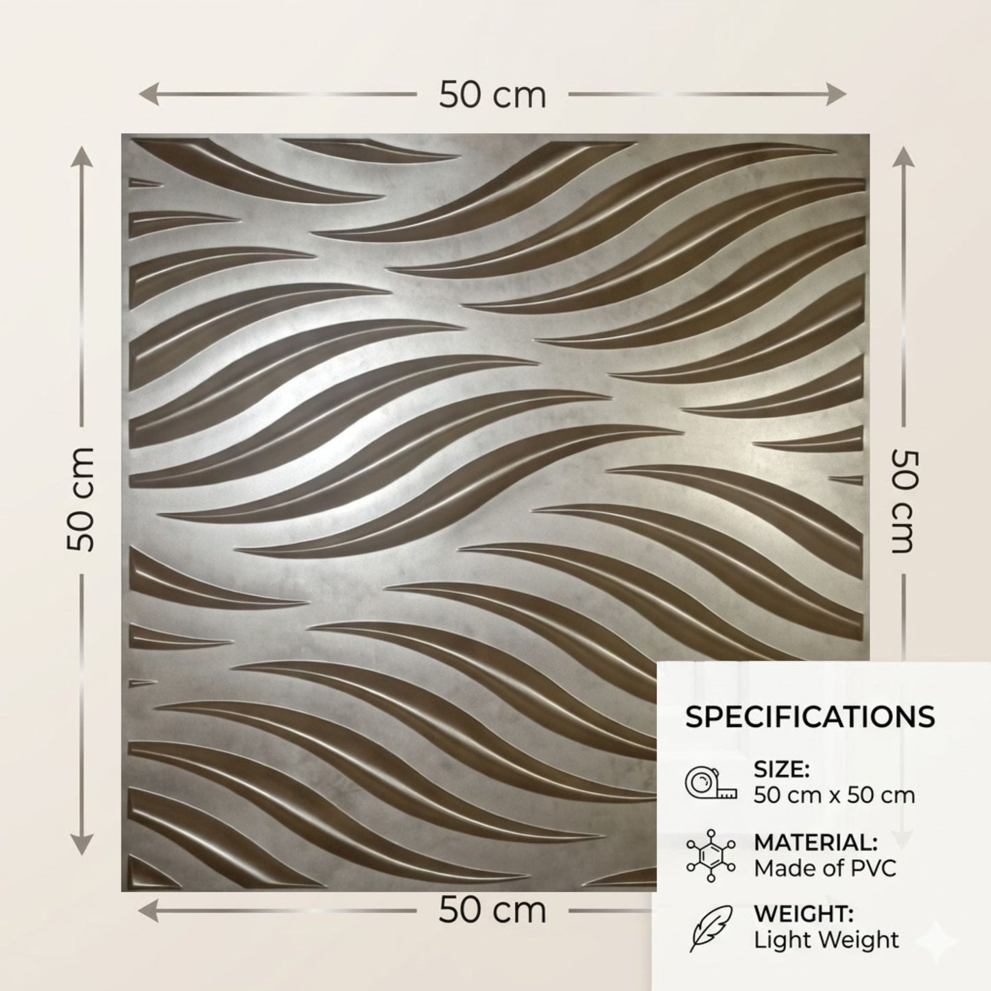 Gold Copper Self Adhesive 3D Panels Geometric 3D Design