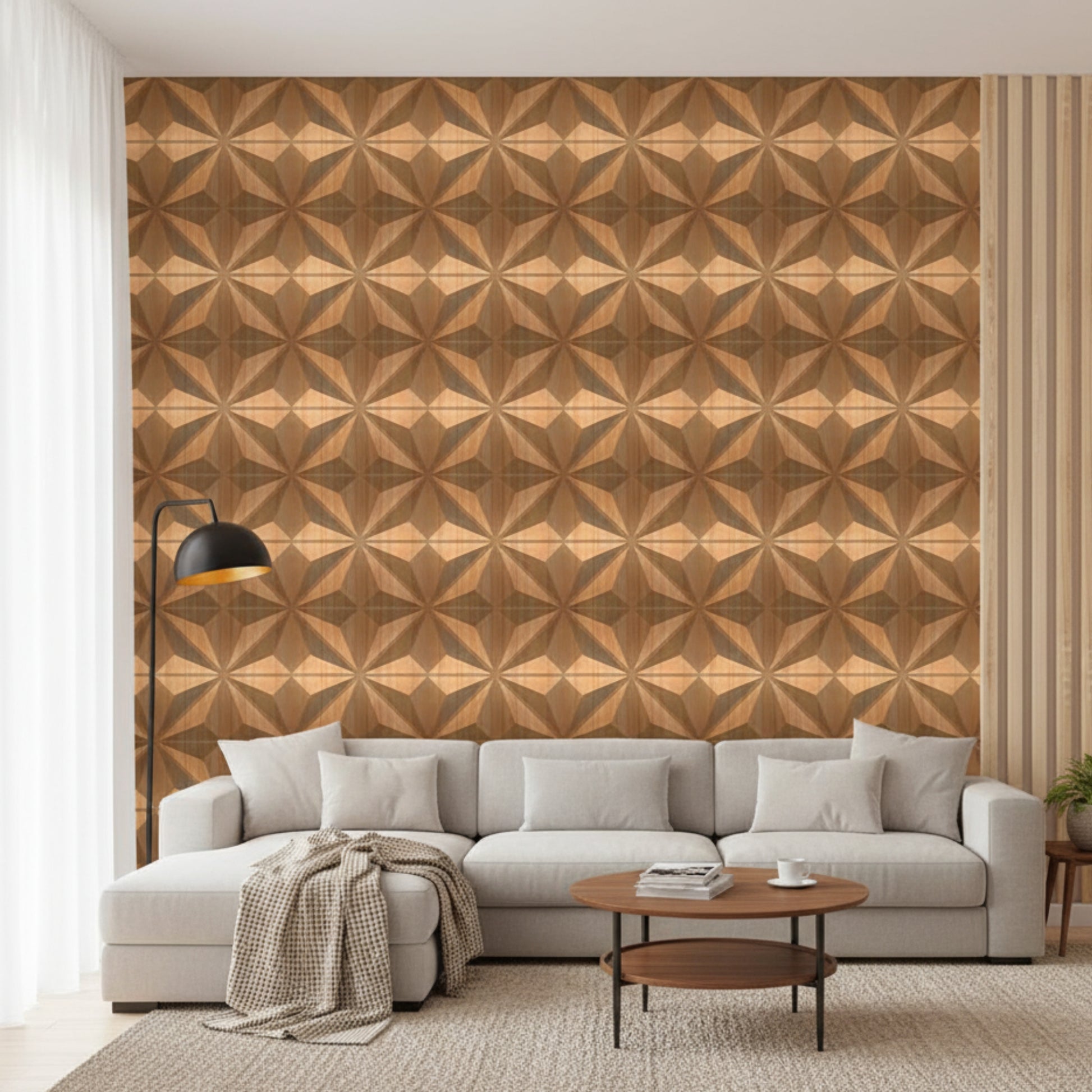 Gold Crystal Design 3D Wall Panel View-2