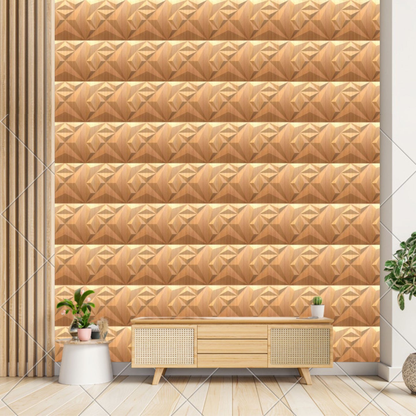 Gold Diamond Design 3D Wall Panel-2